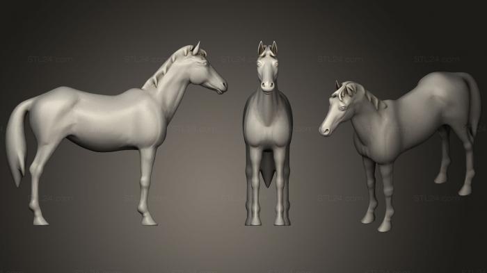 Статуэтки животных (Анимированная лошадь, STKJ_1649) 3D модель для ЧПУ станка